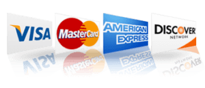 Visa, Mastercard, American Express and Discover accepted